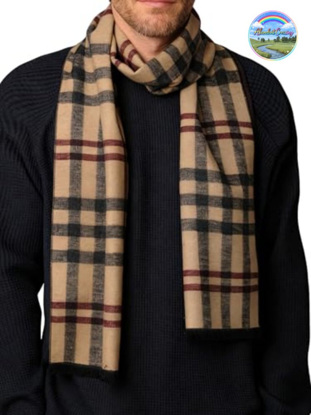 Men's 100% Mulberry Silk Cold Weather Scarf Brushed Soft Warm Winter